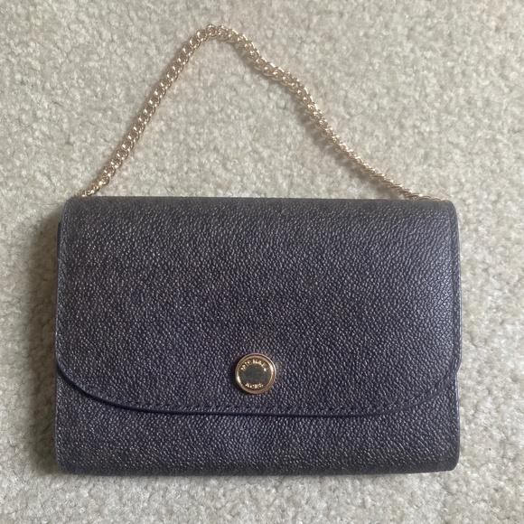 NWOT, Michael Kors Brown Signature Canvas 2-in-1 wallet and card holder w chain - Picture 1 of 12